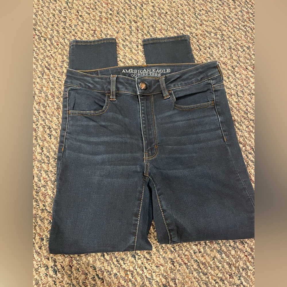 American Eagle Outfitters Blue Skinny Jeans with Comfort Stretch